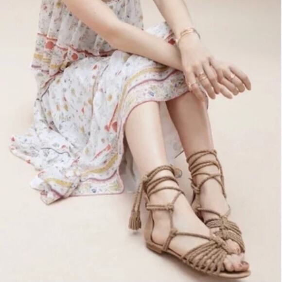 Joie Falk Suede Lace-Up Brown Sandals Size 7 - Picture 1 of 7